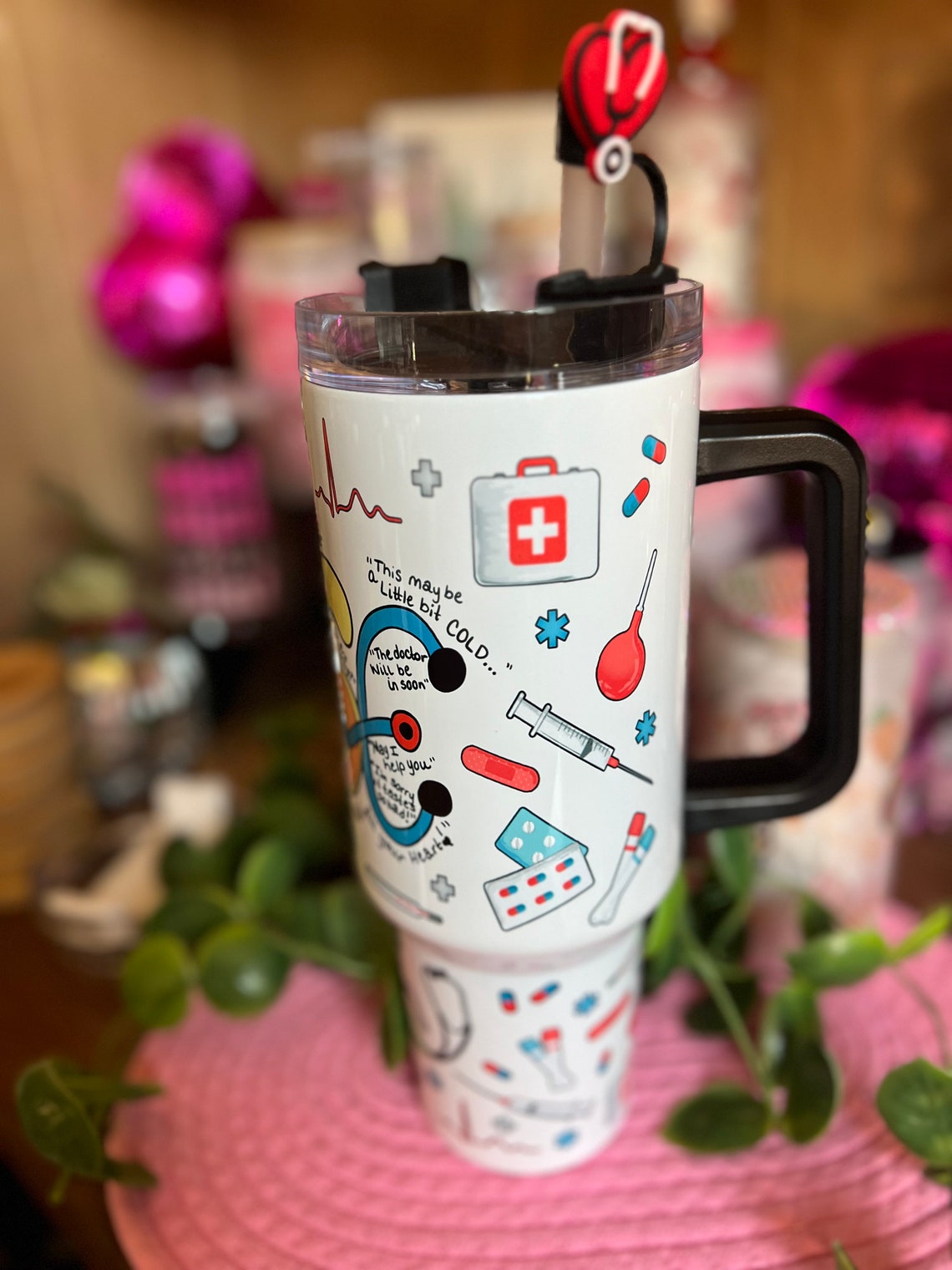 Nurse 30oz or 40oz tumbler quencher tumbler tumbler with handle Nurse Life Nurse Tumbler Gift for Nurse Birthday Anniversary Gift HFN