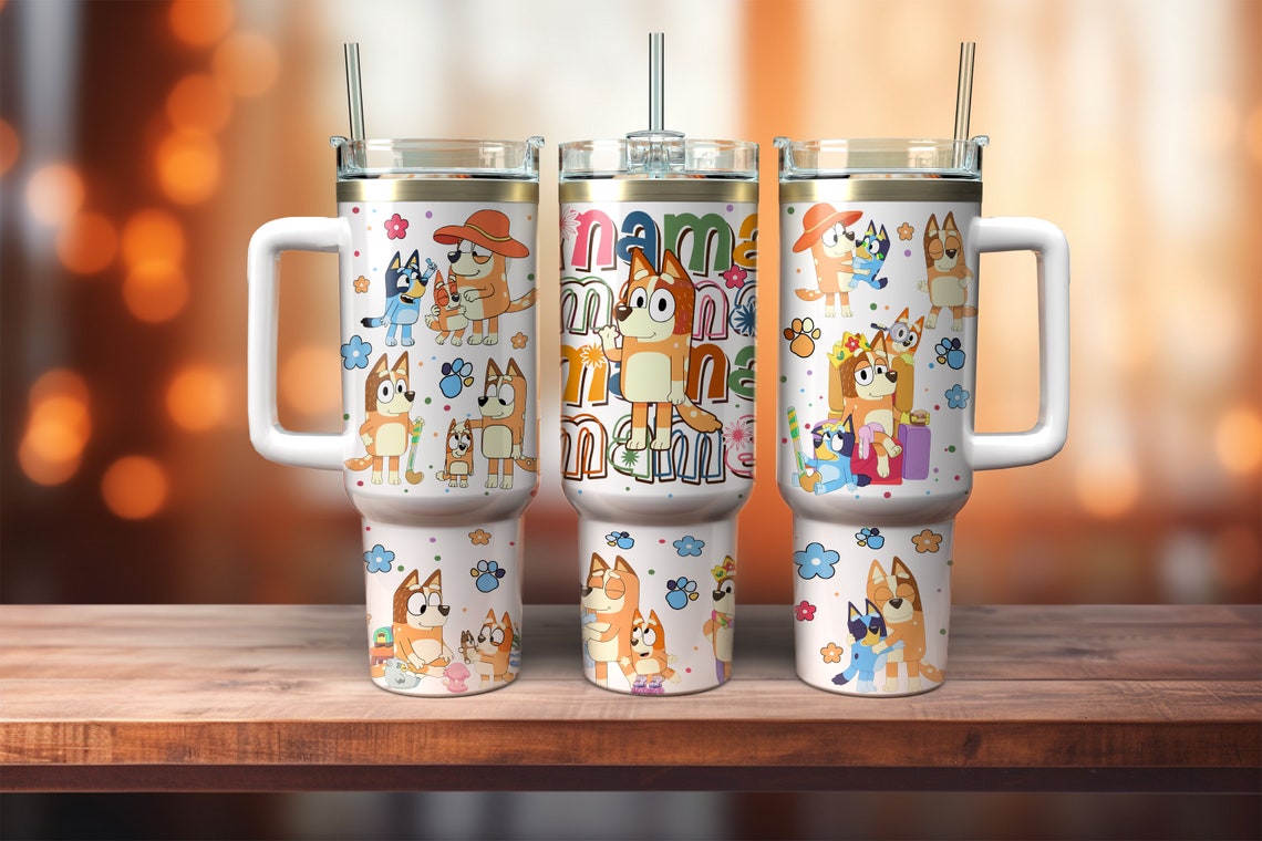 Mama Blu3y Dog Bingos Dog Cartoon 30oz or 40oz Quencher Tumbler LN Blu3y And Friends
