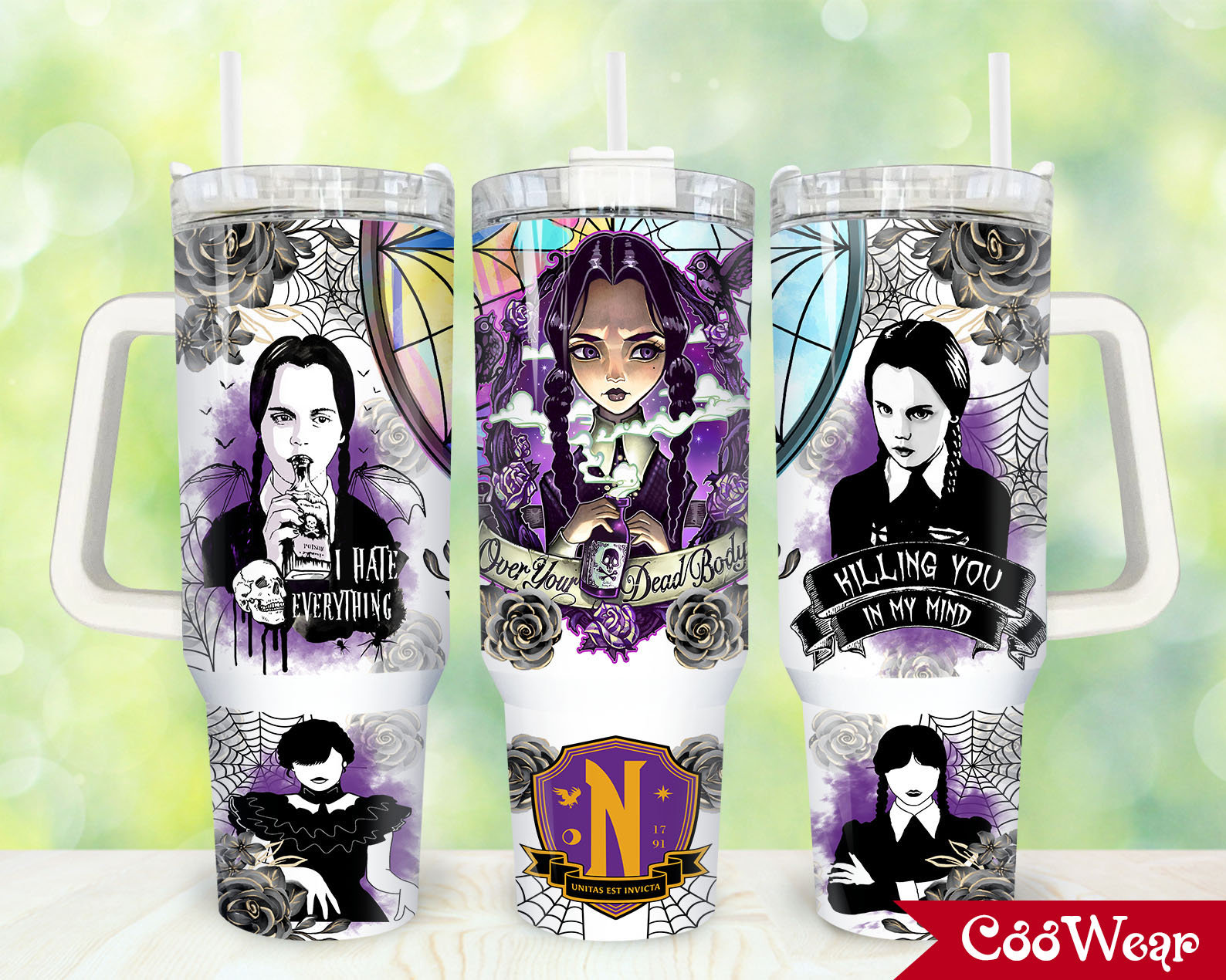 Wednesday Movies Characters 30oz or 40oz Tumbler with Handle, Wednesday Addams Fan Gift, Birthday Anniversary Tumbler Gift HFN