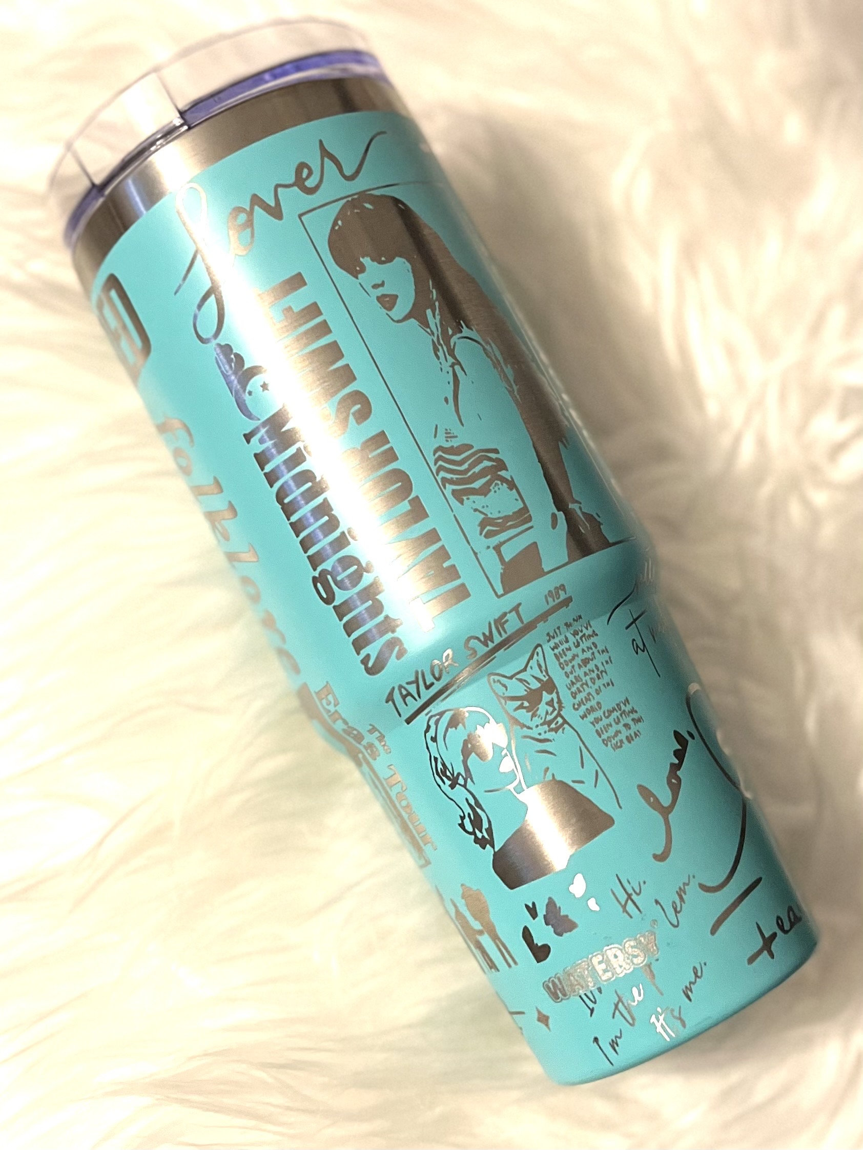 TS themed Engraved 30oz or 40oz Tumbler with Handle, Birthday Anniversary Tumbler Gift HFN, 1989 Album Tracklist Tumbler, Gift for Swifties