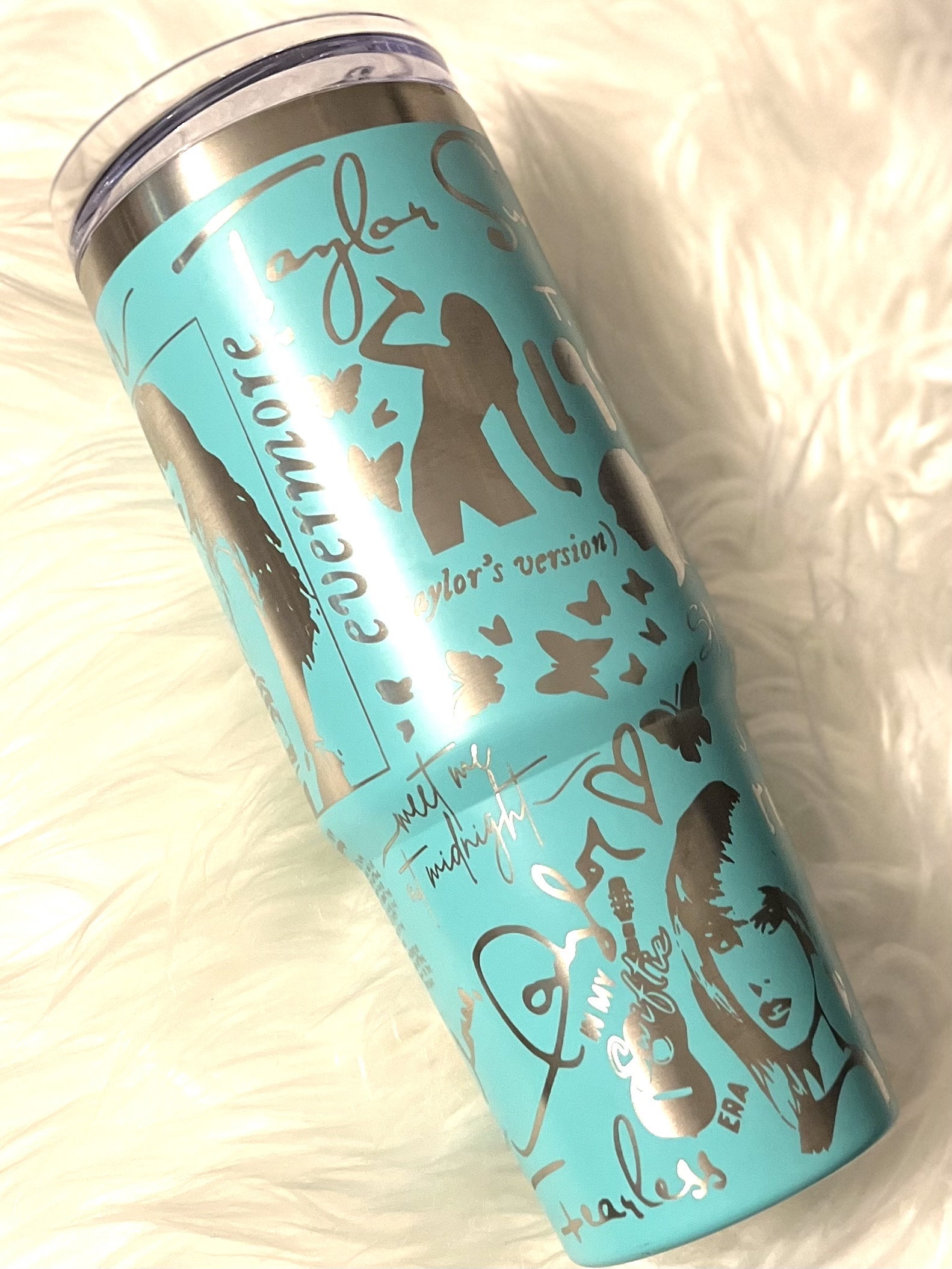 TS themed Engraved 30oz or 40oz Tumbler with Handle, Birthday Anniversary Tumbler Gift HFN, 1989 Album Tracklist Tumbler, Gift for Swifties