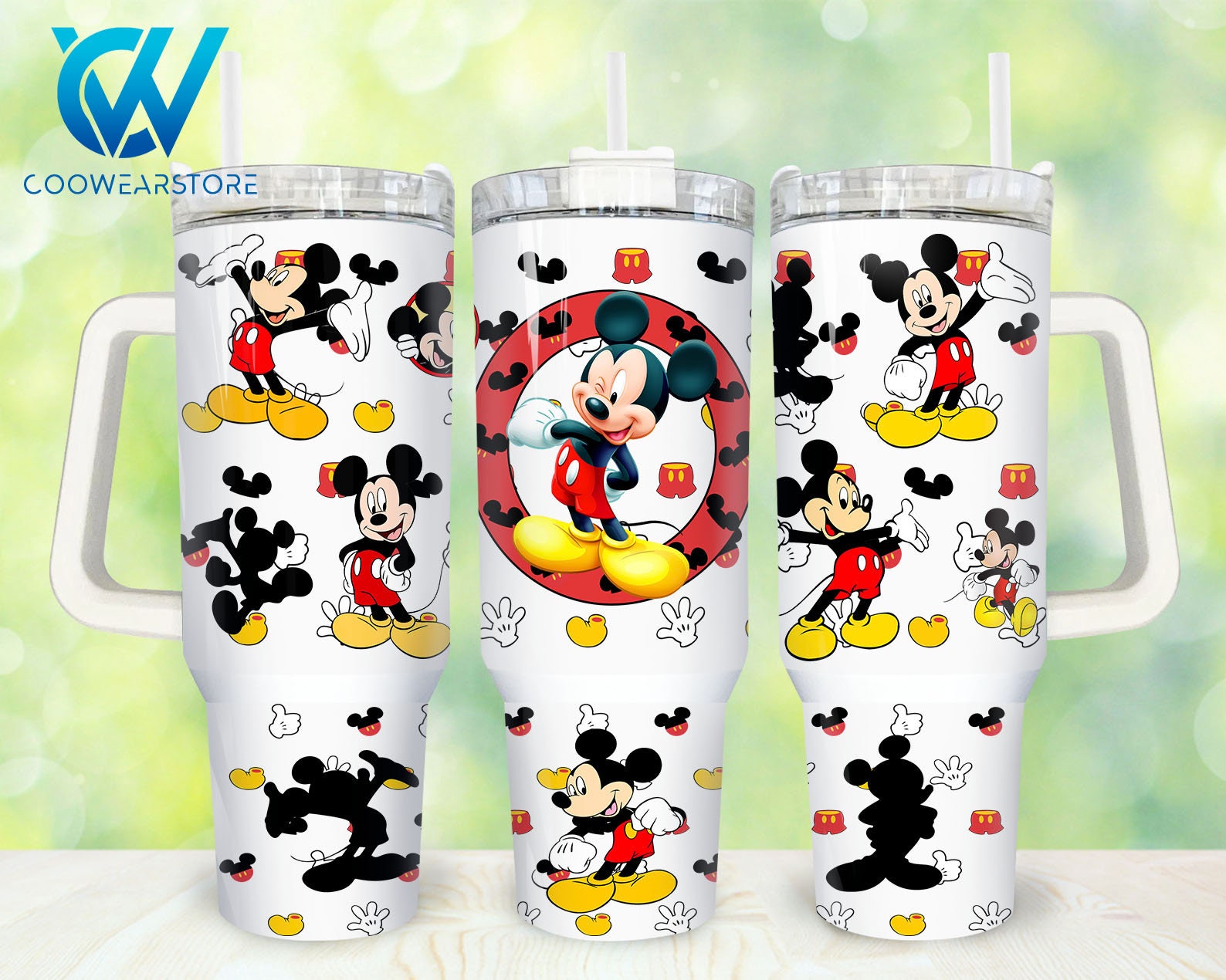 Magic Cartoon Disney Mickey 30oz or 40oz Tumbler with Handle, Birthday Anniversary Tumbler Gift HFN
