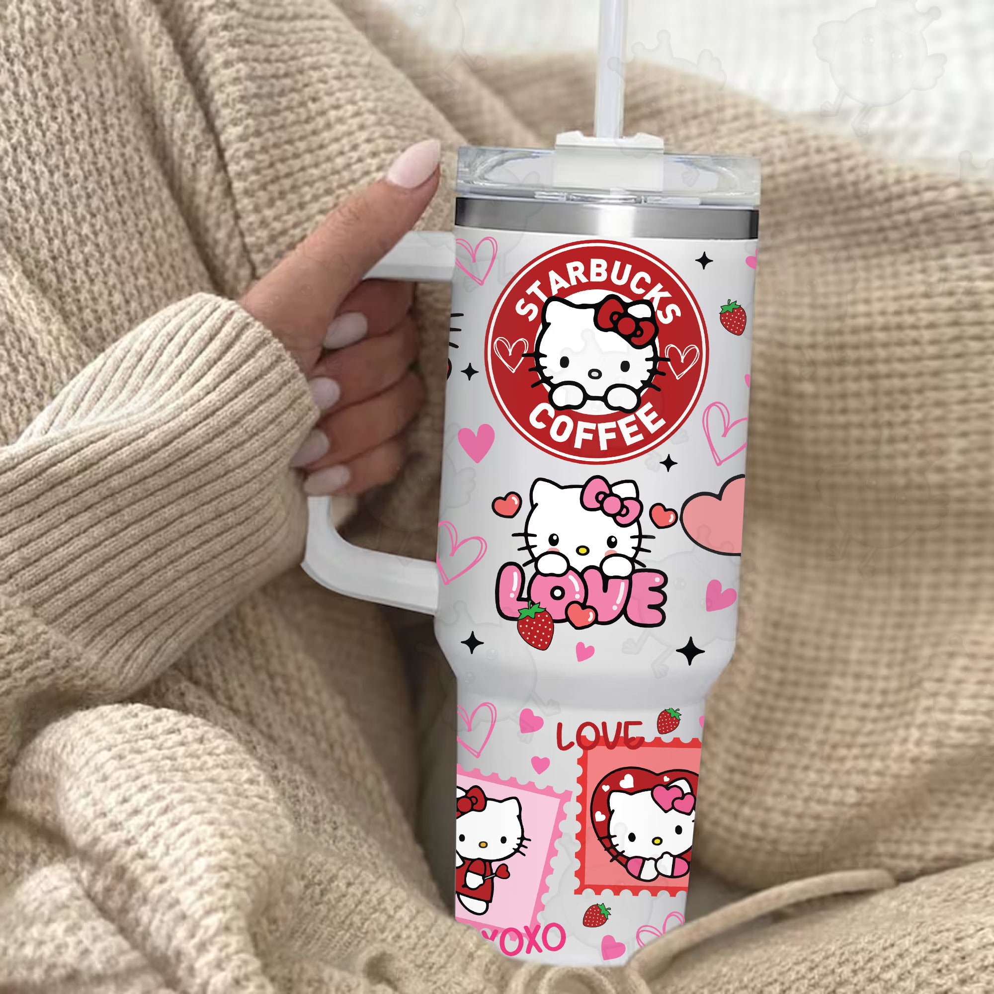 Be Mine Pink Kittybucks Valentine 30oz or 40oz Quencher Tumble, Valentine Cartoon 40oz Tumbler, Pink Cat Tumbler, Valentine Movies Fan Gift HFN