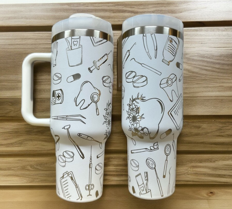 Dental assistant tumbler|Dental hygienist tumbler|Gift for dental assistant|Coffee mug for dentist|30oz or 40oz Tumbler with Handle, Birthday Anniversary Tumbler Gift HFN