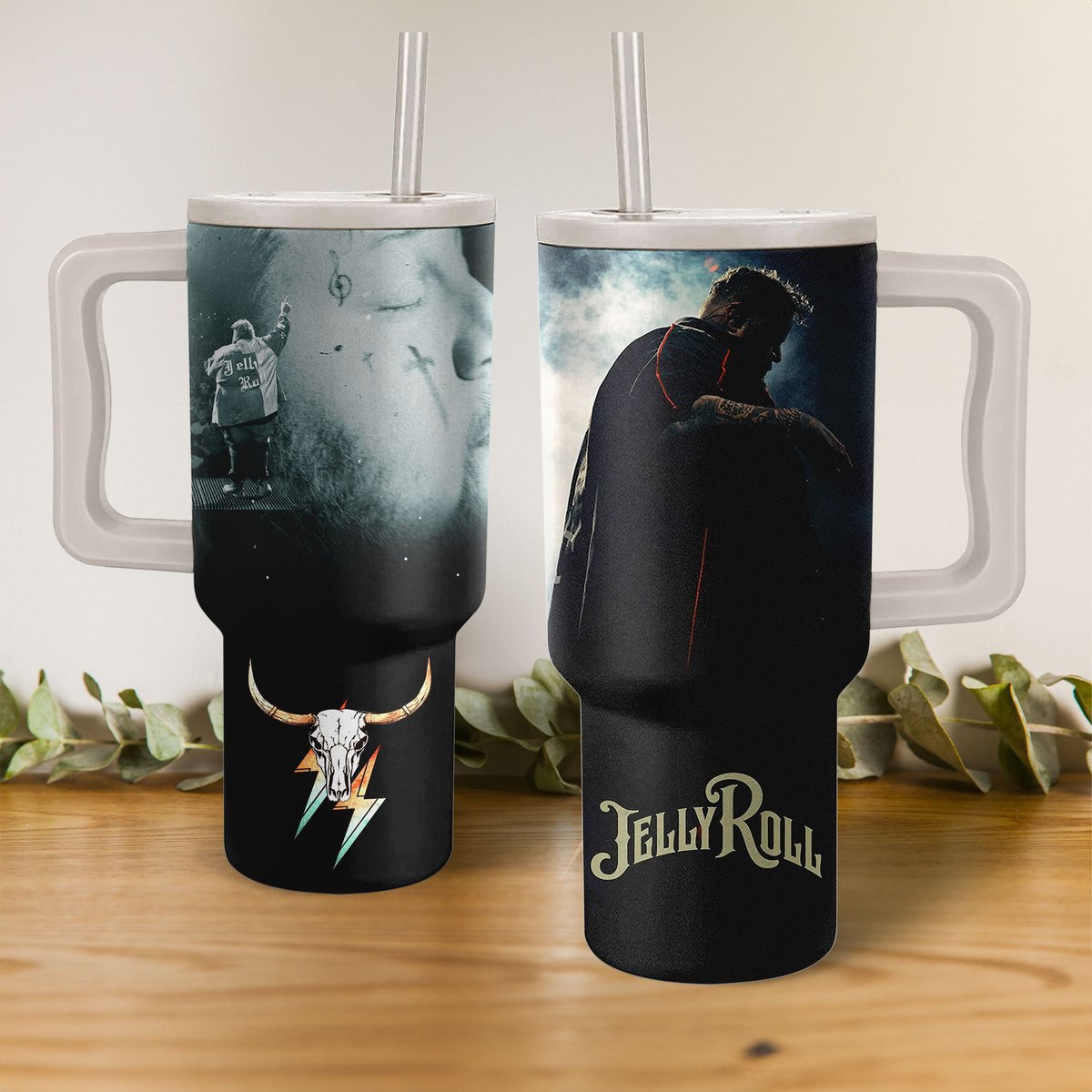 Jelly Roll Music Custom Stanley Quencher 40oz Stainless Steel Tumbler HG With Handle