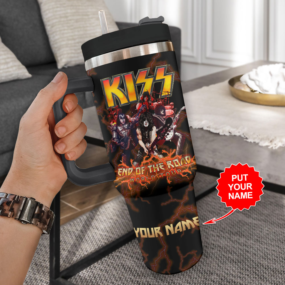 Kiss Band Music Custom Quencher 30oz or 40oz Stainless Steel Tumbler HG With Handle