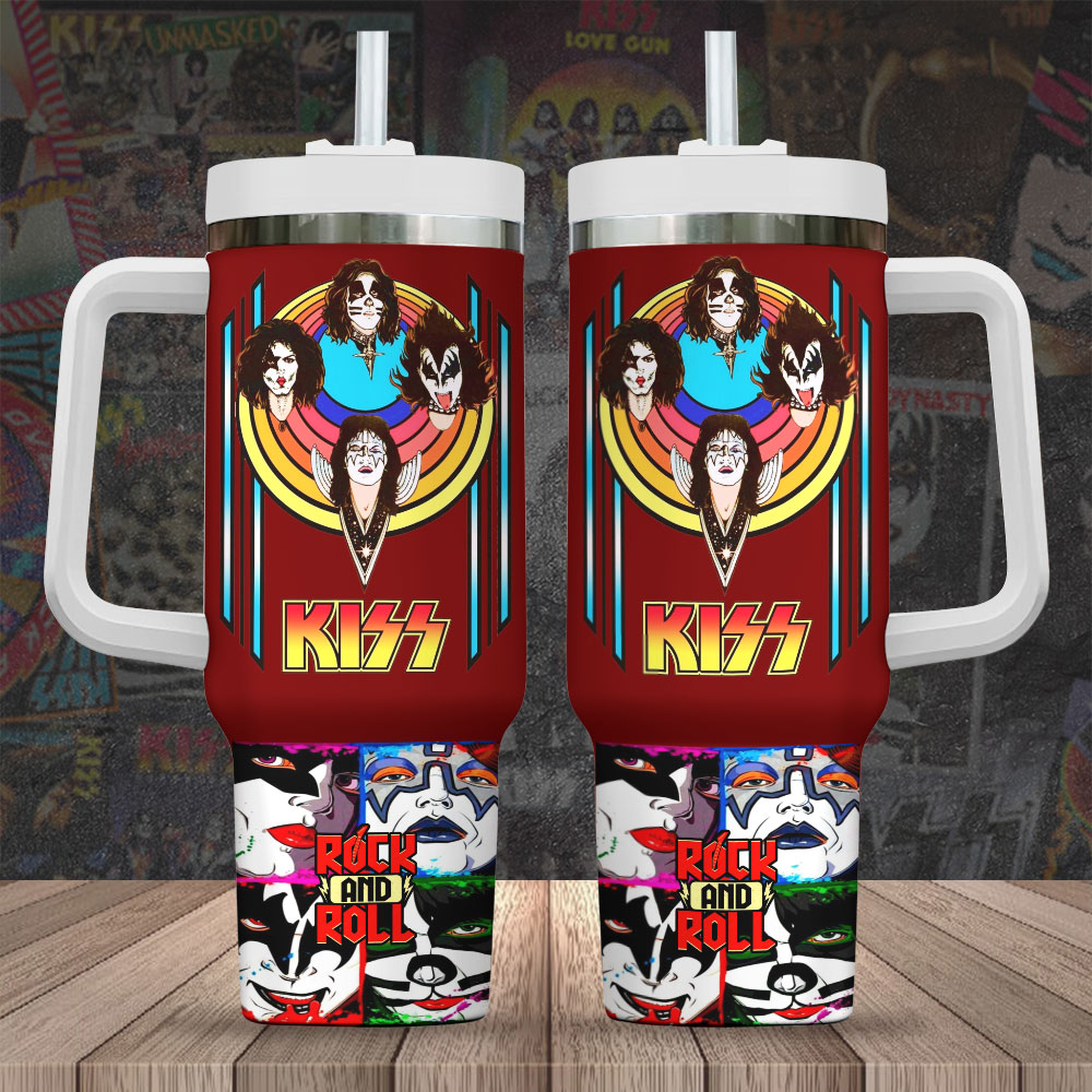 Kiss Band Music Custom Quencher 30oz or 40oz Stainless Steel Tumbler HG With Handle