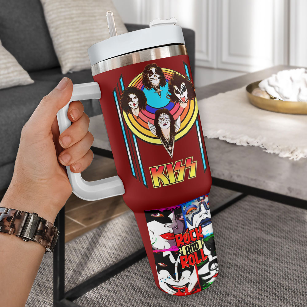 Kiss Band Music Custom Quencher 30oz or 40oz Stainless Steel Tumbler HG With Handle
