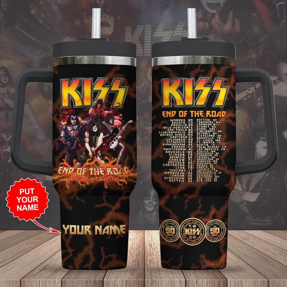 Kiss Band Music Custom Quencher 30oz or 40oz Stainless Steel Tumbler HG With Handle