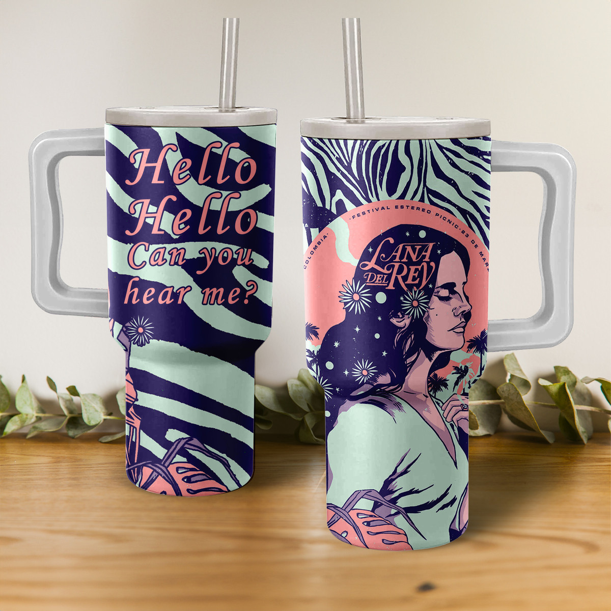 Lana Del Rey Music Custom Stanley Quencher 40oz Stainless Steel Tumbler HG With Handle