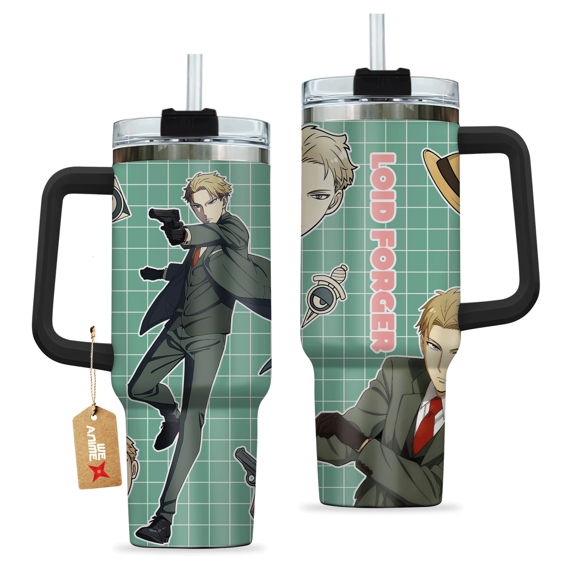 Loid Forger Spy x Family Anime Custom Quencher 30oz or 40oz Stainless Steel Tumbler With Handle HG