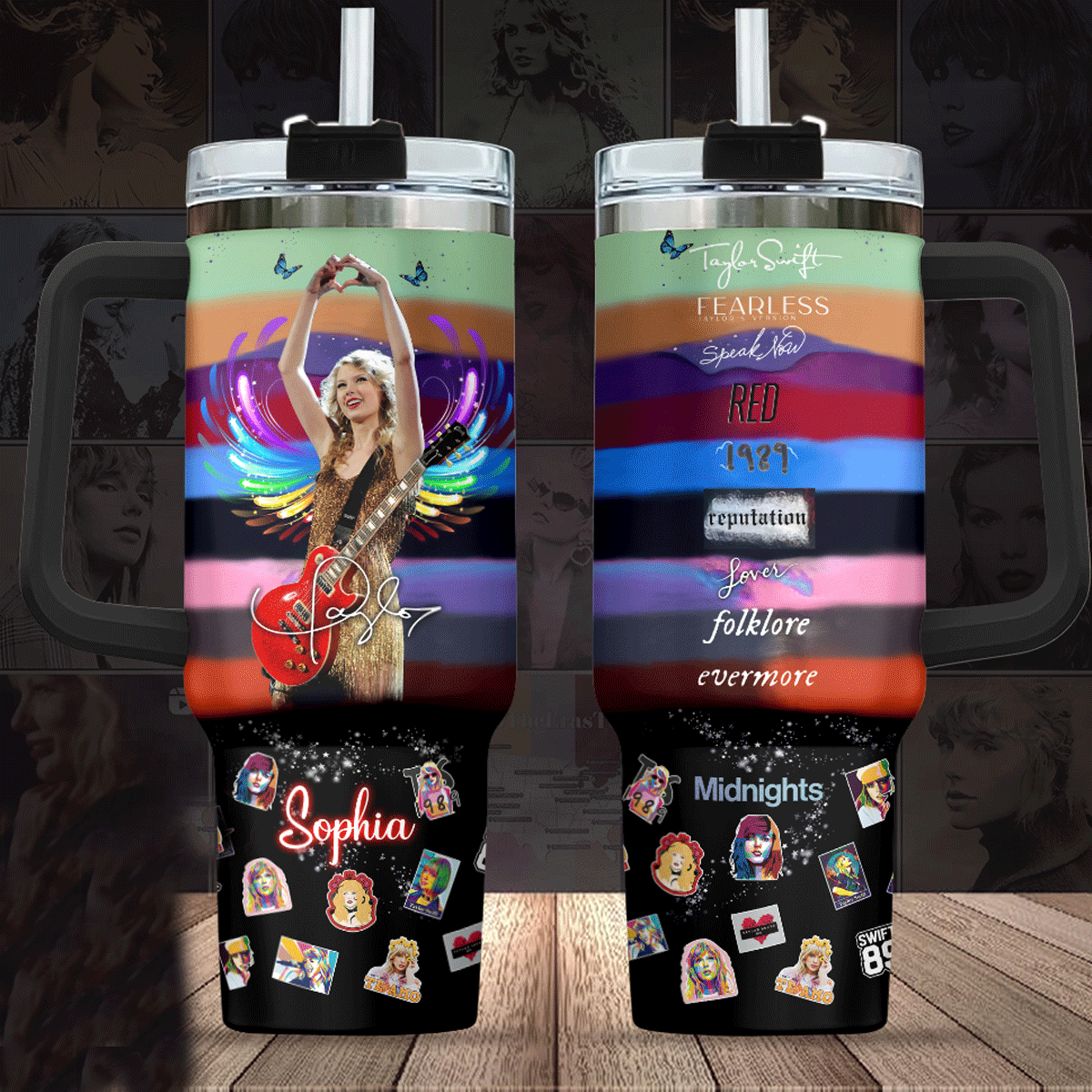 Taylor Swift Music Custom Quencher 30oz or 40oz Stainless Steel Tumbler With Handle HG