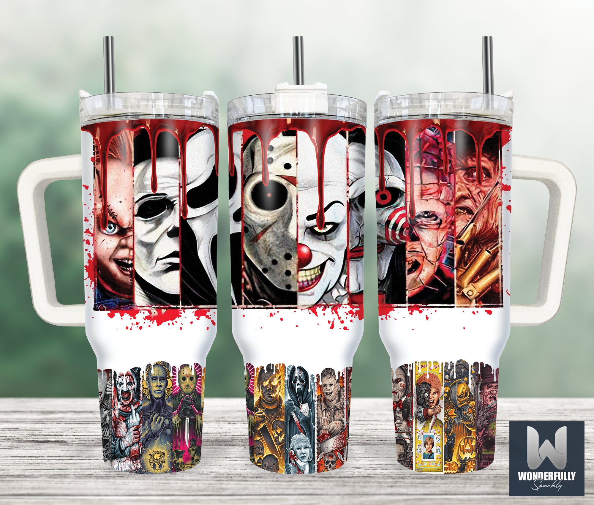 Serial Killers Horror Movies Custom Quencher 30oz or 40oz Stainless Steel Tumbler With Handle HG
