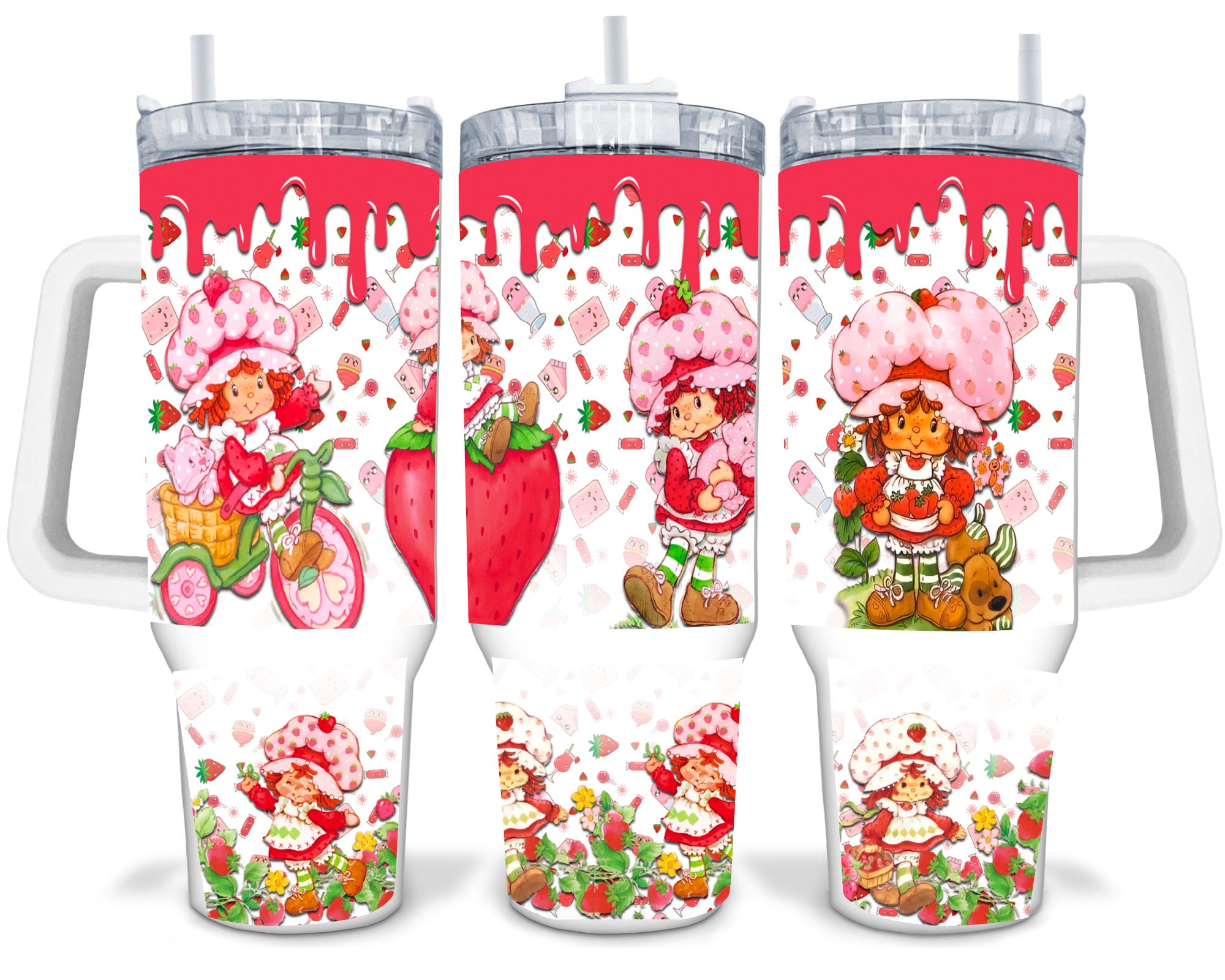 Strawberry Shortcake You Make Life Sweet Cartoon Custom Quencher 30oz or 40oz Stainless Steel Tumbler With Handle HG