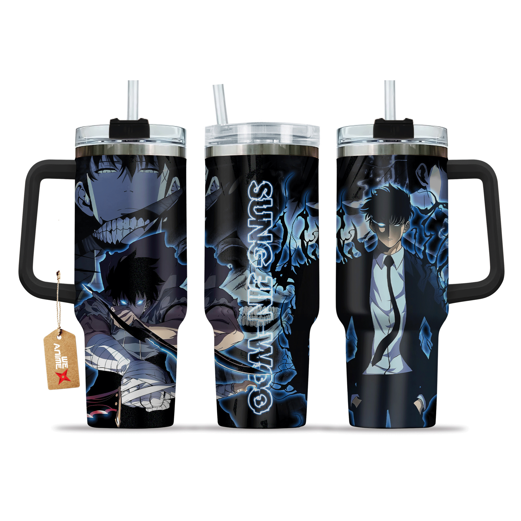 Sung Jin-Woo Solo Leveling Anime Custom Quencher 30oz or 40oz Stainless Steel Tumbler With Handle HG