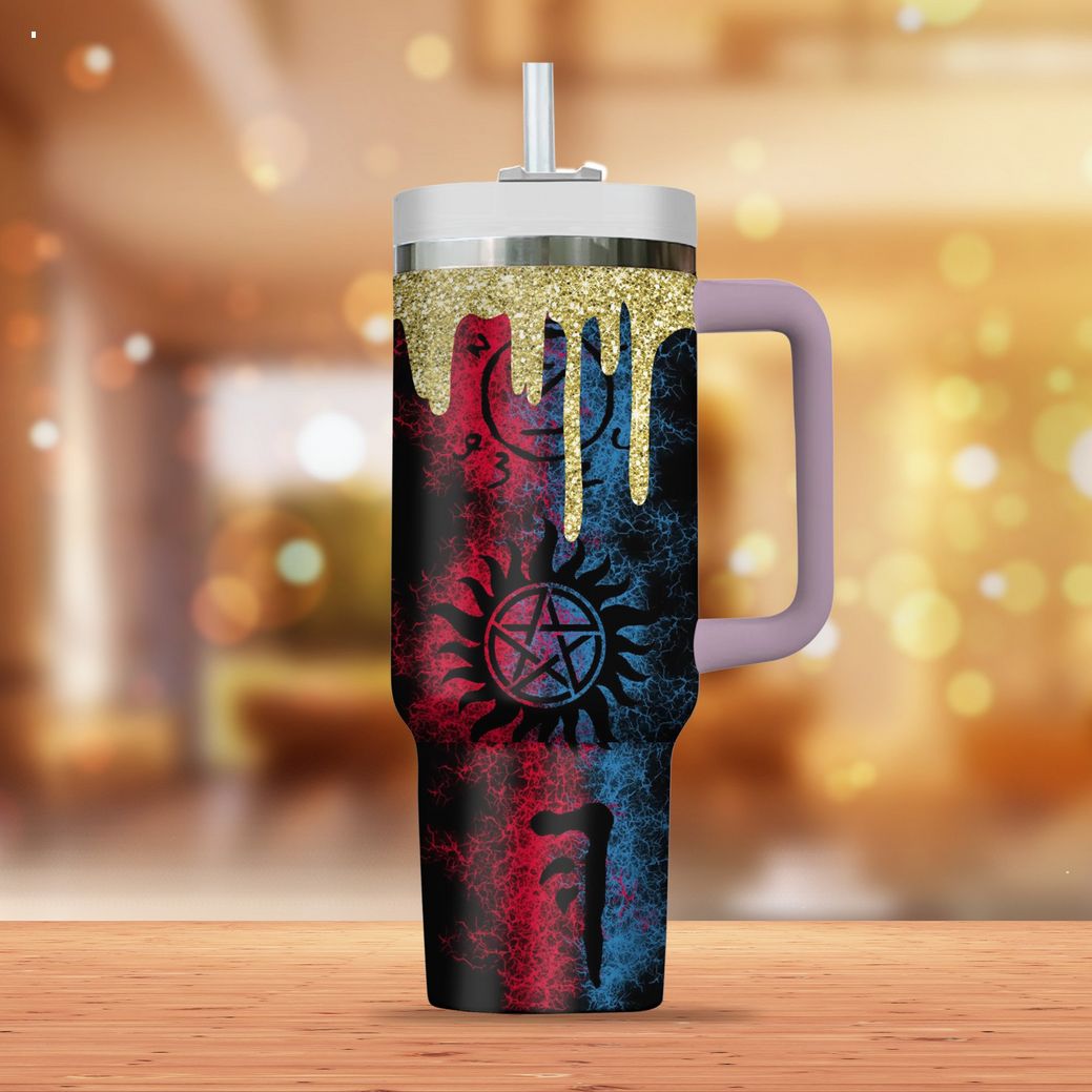 Supernatural TV Series Custom Quencher 30oz or 40oz Stainless Steel Tumbler With Handle, Best Gifts NVA