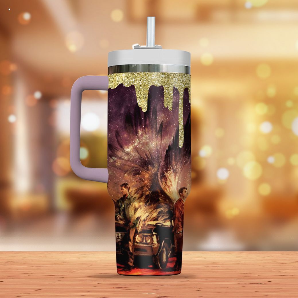 Supernatural TV Series Custom Quencher 30oz or 40oz Stainless Steel Tumbler With Handle, Best Gifts NVA