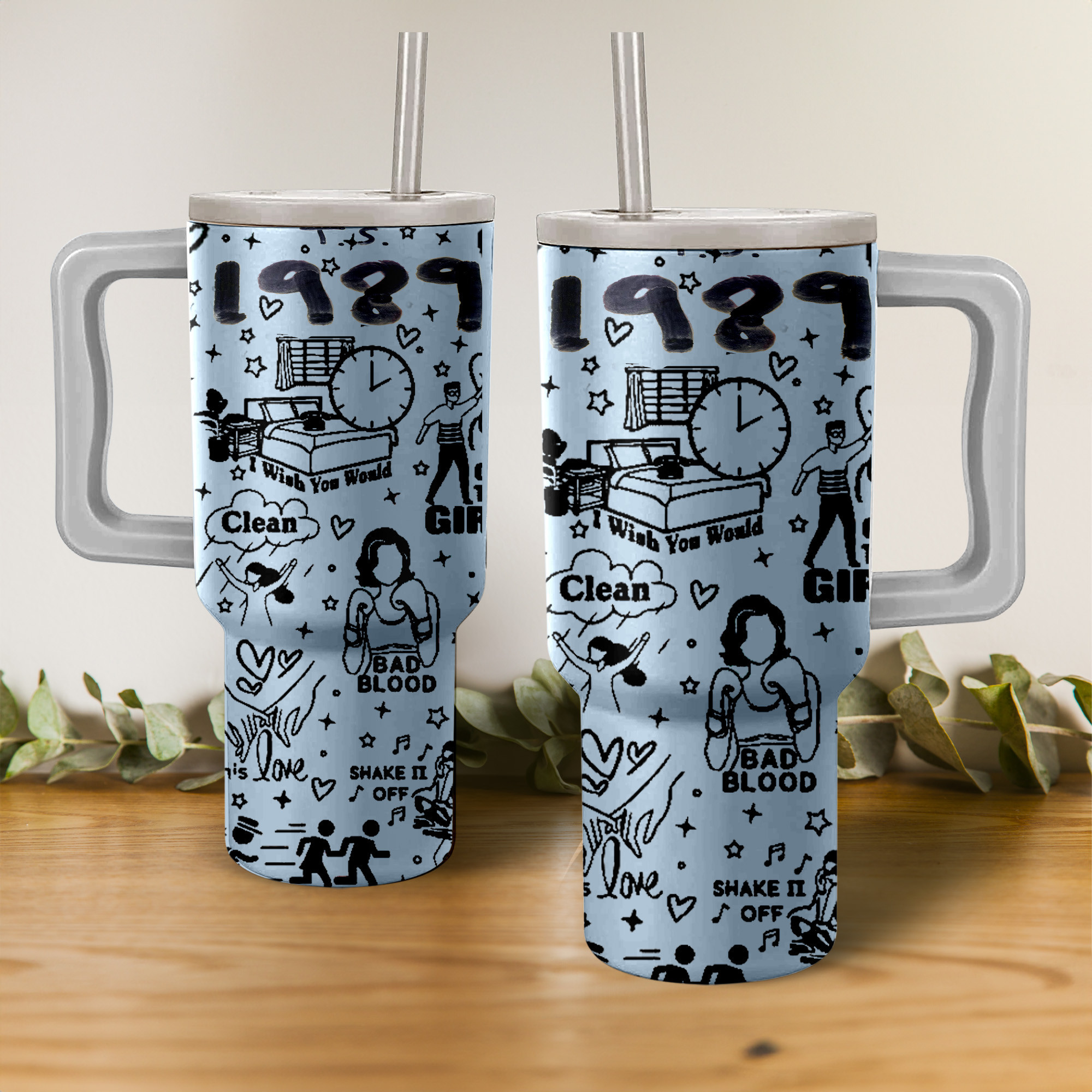 Taylor Swift 1989 Album Music Custom Stanley Quencher 40oz Stainless Steel Tumbler HG With Handle
