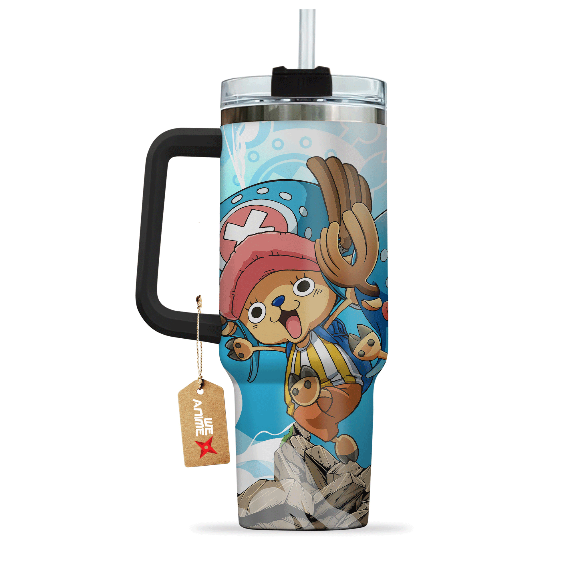 Tony Tony Chopper One Piece Anime Custom 30oz or 40oz Quencher Stainless Steel Tumbler With Handle, Best Gift Idea NVA, Best Gift Idea NVA