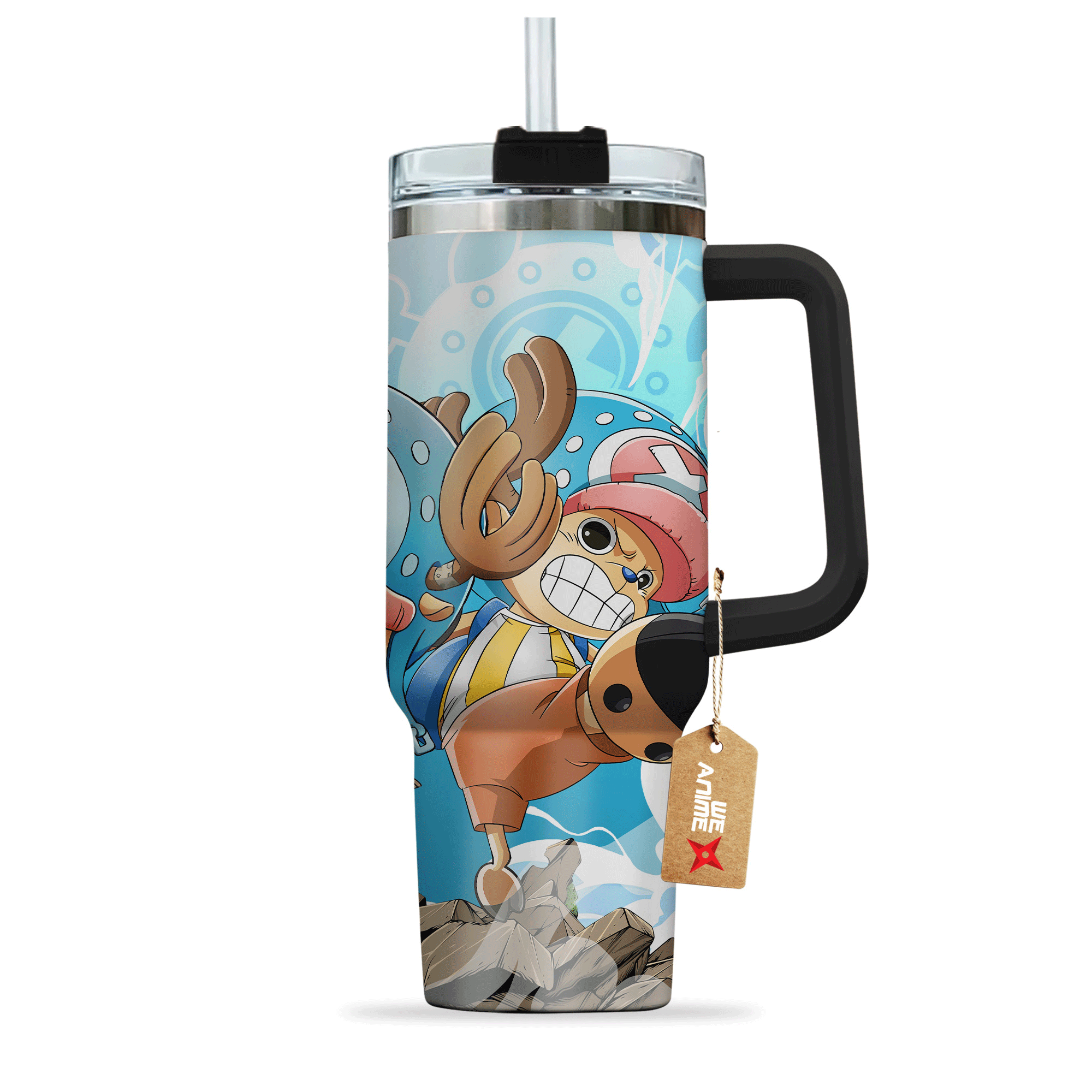 Tony Tony Chopper One Piece Anime Custom 30oz or 40oz Quencher Stainless Steel Tumbler With Handle, Best Gift Idea NVA, Best Gift Idea NVA