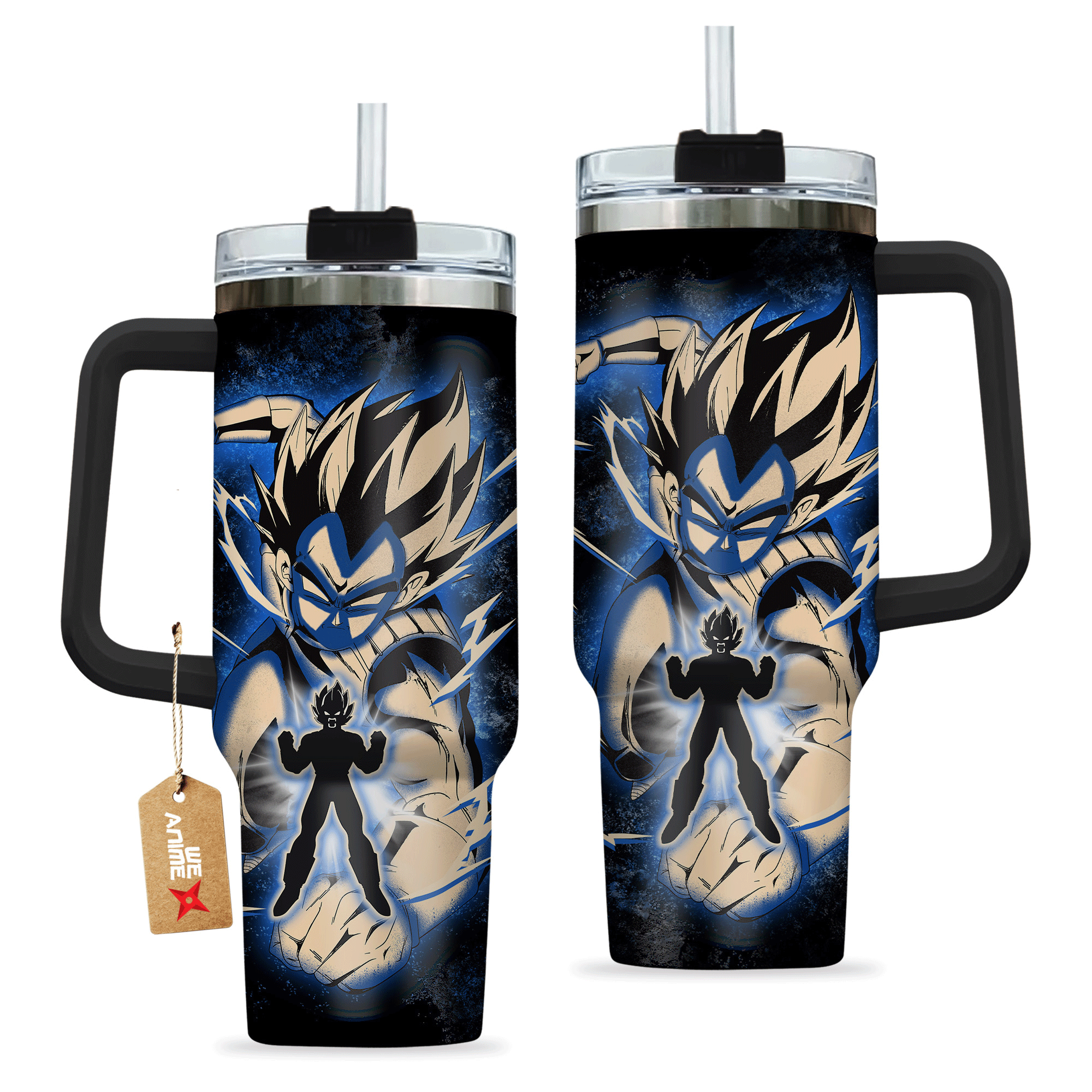 Vegeta Dragon Ball Anime Custom Quencher 30oz or 40oz Stainless Steel Tumbler With Handle HG