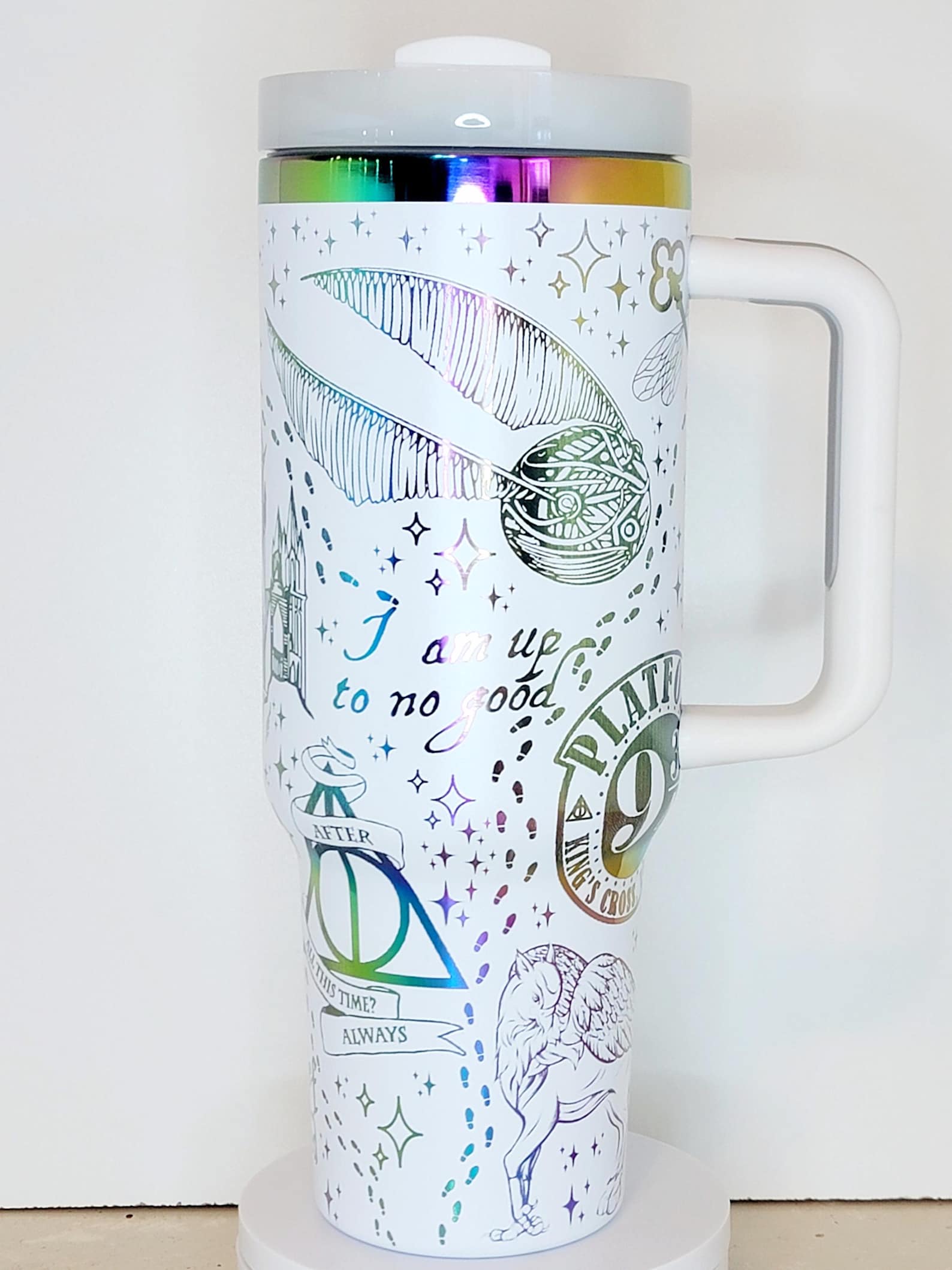 Hogwart Wizard Engraved 30oz 40oz Tumbler Hippogriff Castles Magic Owls Wands HG