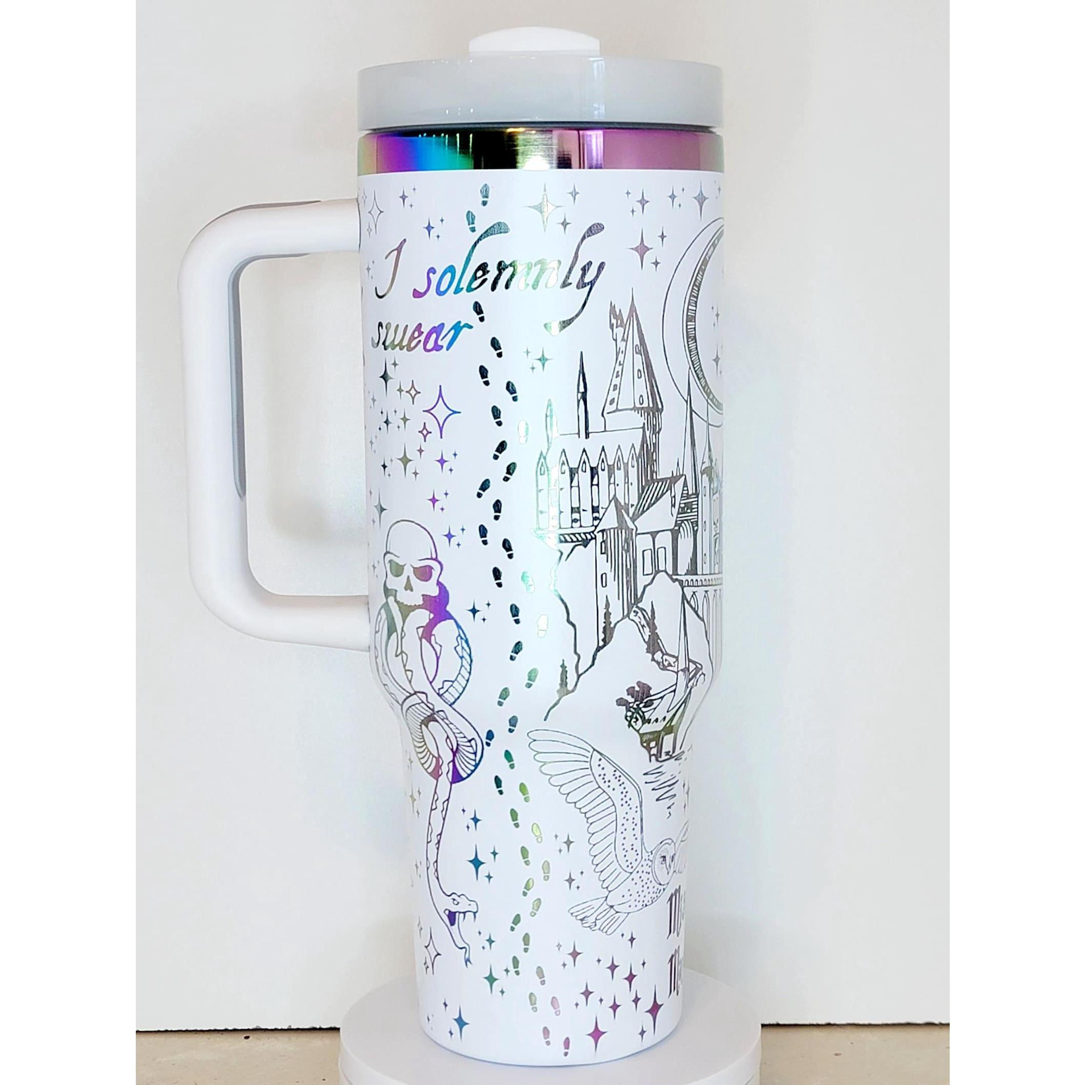 Wizard 40oz Tumbler Hippogriff Castles Magic Owls Wands HCA