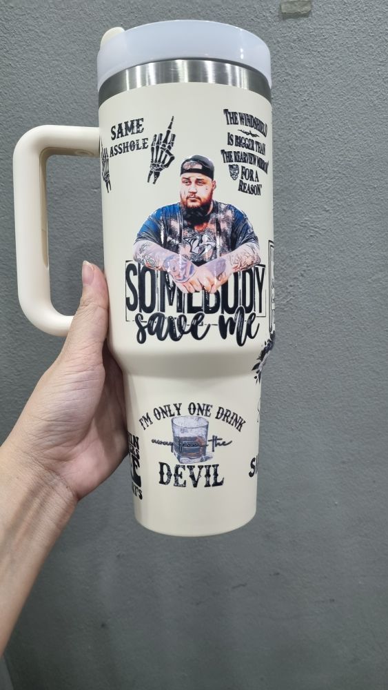 Jelly Roll The Beautifully Broken Tour 40oz 30oz or 40oz Stainless Steel Tumbler With Handle HG