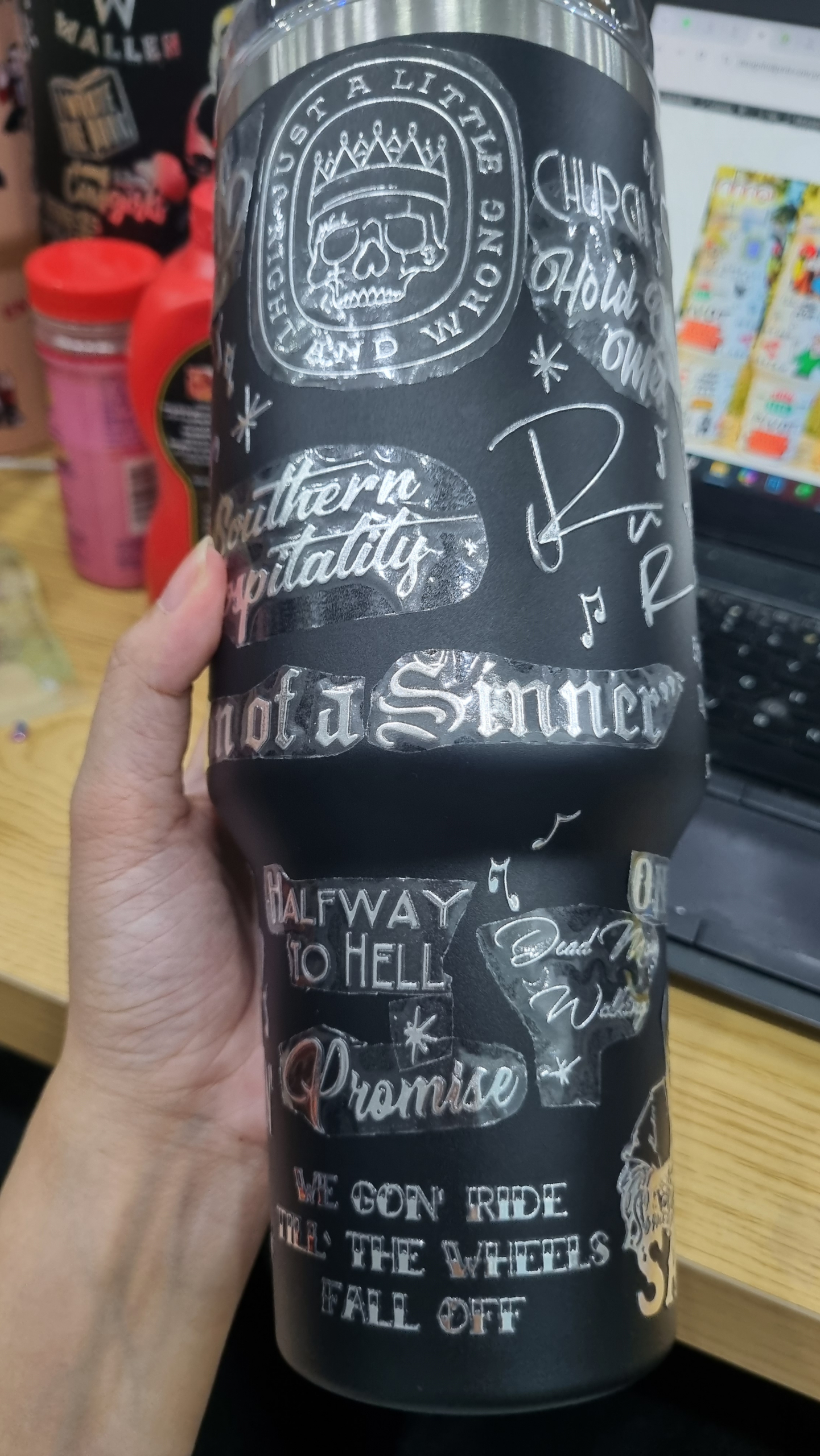 Country Music Jelly Roll Laser Engraved Custom Stanley Quencher HG 30oz or 40oz Engraved Stainless Steel Tumbler With Handle
