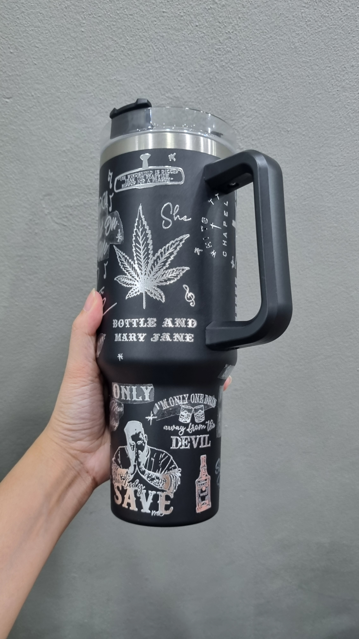 Country Music Jelly Roll Laser Engraved Custom Stanley Quencher HG 30oz or 40oz Engraved Stainless Steel Tumbler With Handle