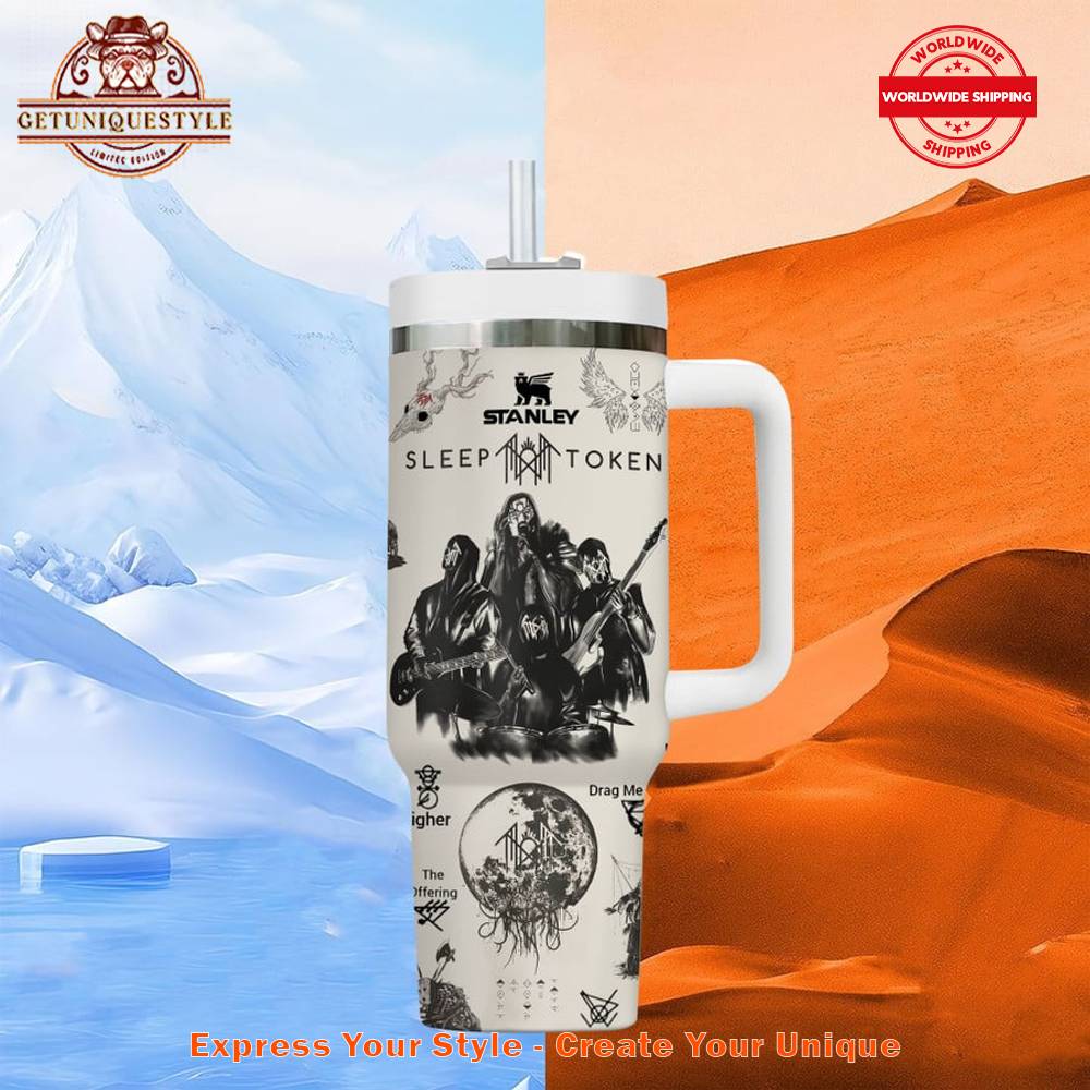 Sleep Token Dark Signs 40oz 30oz or 40oz Stainless Steel Tumbler With Handle HG