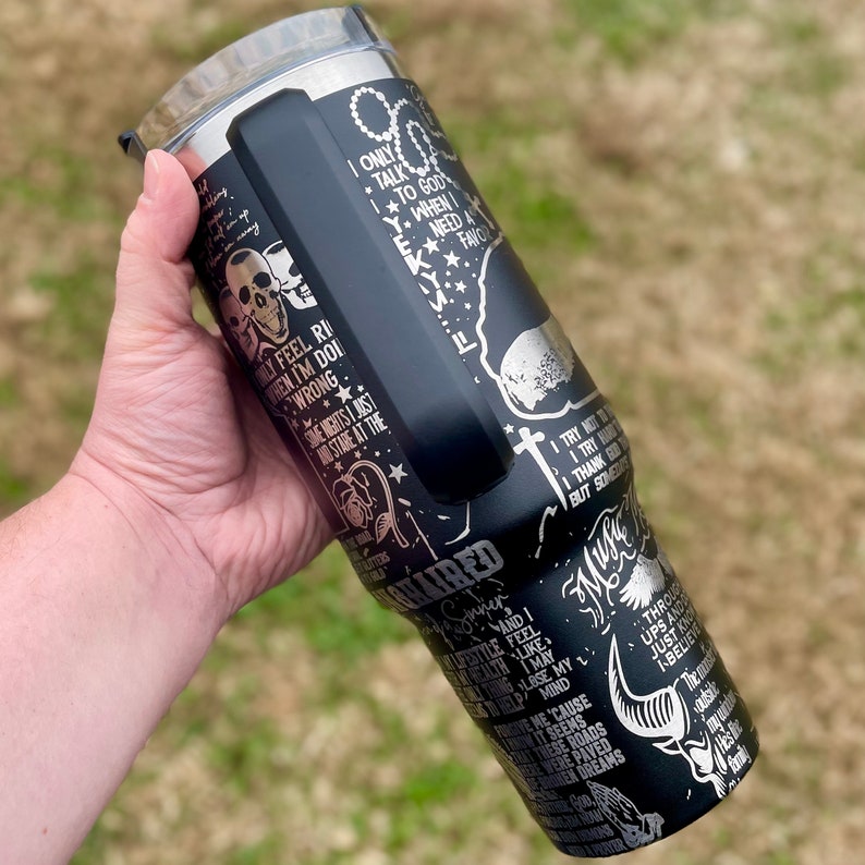 Country Music Jelly Roll Laser Engraved Custom Stanley Quencher HG 30oz or 40oz Engraved Stainless Steel Tumbler With Handle