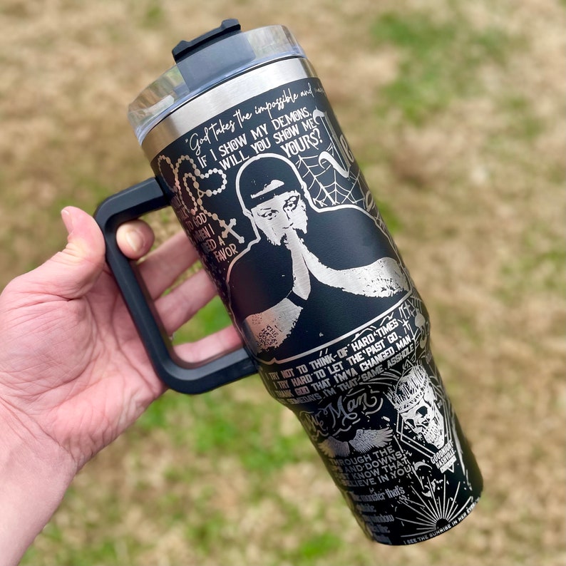 Country Music Jelly Roll Laser Engraved Custom Stanley Quencher HG 30oz or 40oz Engraved Stainless Steel Tumbler With Handle
