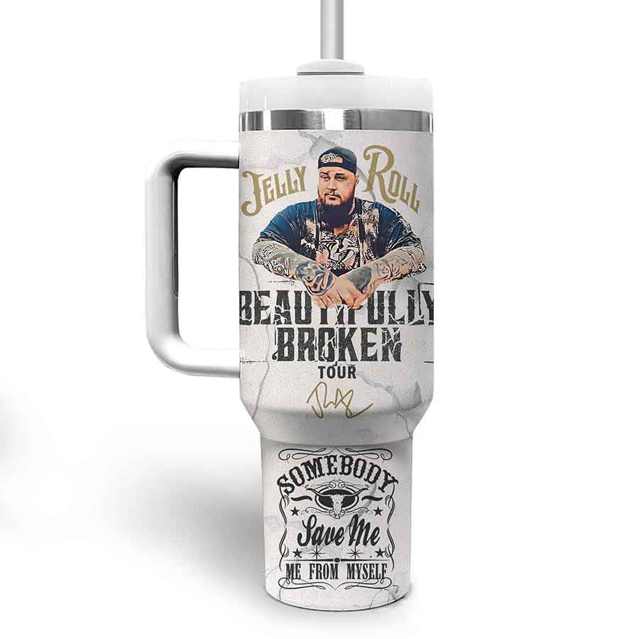Jelly Roll Music Custom Quencher Stainless Steel Custom Quencher 30oz or 40oz Stainless Steel Tumbler With Handle HG