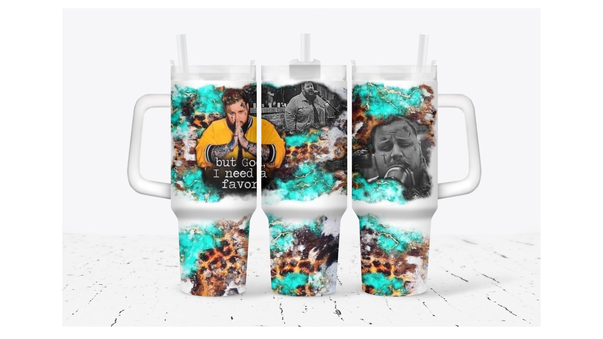 Jelly Roll Music Custom Stanley Quencher 30oz or 40oz Stainless Steel Tumbler With Handle HG