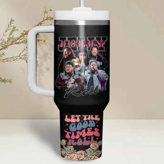 Jelly Roll Music Custom Stanley Quencher 30oz or 40oz Stainless Steel Tumbler With Handle HG