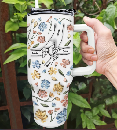 Custom Tittle And Kids Name Mother's Day Gift For Mom, Dad , Gramdma, Nana  30oz or 40oz Tumbler Tumbler With Handle HG