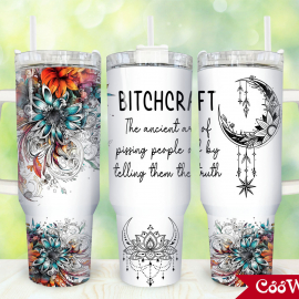 il_x.5115338986_8yf9.jpg Bitchcraft Boho Moon and Flowers Magic and Celestial 30oz or 40oz Tumbler with Handle, Birthday Anniversary Tumbler Gift HFN